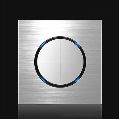 86mm Gray Aluminum Wire Drawing LED Switch Panel, Style:Four Open Dual Control -  by buy2fix | Online Shopping UK | buy2fix