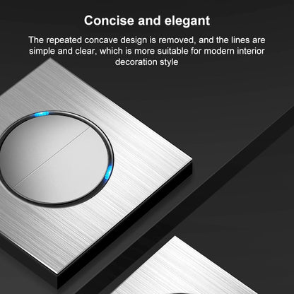 86mm Gray Aluminum Wire Drawing LED Switch Panel, Style:One Open Multiple Control by buy2fix