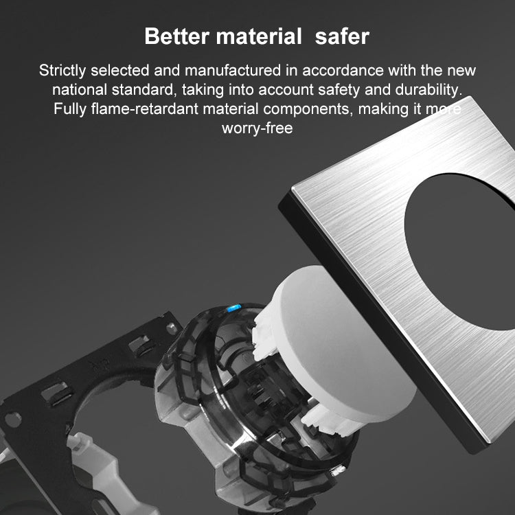 86mm Gray Aluminum Wire Drawing LED Switch Panel, Style:Computer Socket by buy2fix