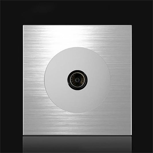 86mm Gray Aluminum Wire Drawing LED Switch Panel, Style:TV Socket -  by buy2fix | Online Shopping UK | buy2fix
