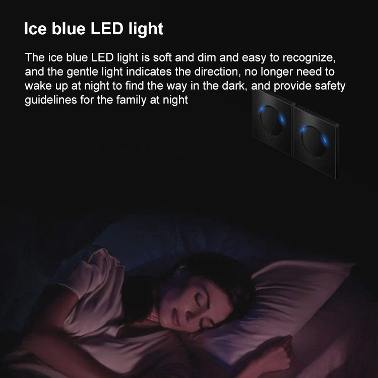 86mm Gray Aluminum Wire Drawing LED Switch Panel, Style:Dual Computer Socket by buy2fix