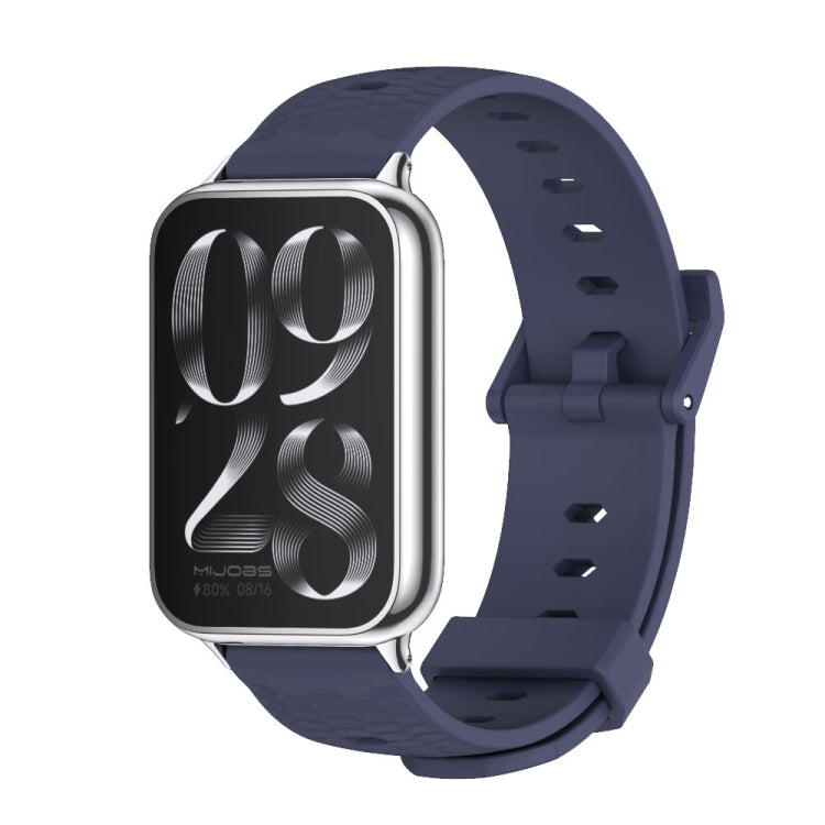 For Xiaomi Smart Band 9 Pro / 8 Pro Mijobs Honeycomb Texture Silicone Watch Band(Midnight Blue Silver) - Watch Bands by MIJOBS | Online Shopping UK | buy2fix