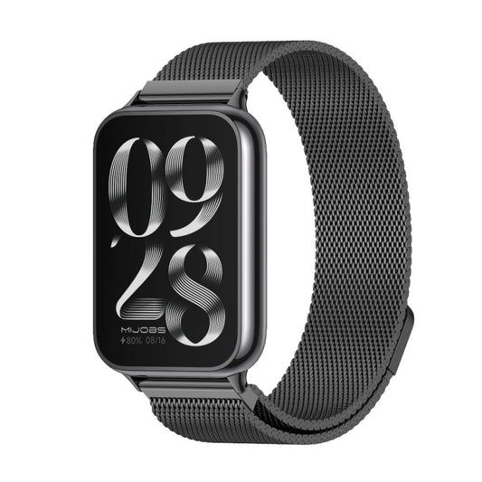For Xiaomi Smart Band 9 Pro / 8 Pro Mijobs Milan Magnetic Stainless Steel Watch Band(Black) - Watch Bands by MIJOBS | Online Shopping UK | buy2fix