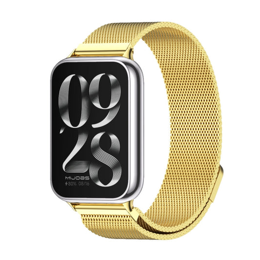 For Xiaomi Smart Band 9 Pro / 8 Pro Mijobs Milan Magnetic Stainless Steel Watch Band(Gold) - Watch Bands by MIJOBS | Online Shopping UK | buy2fix