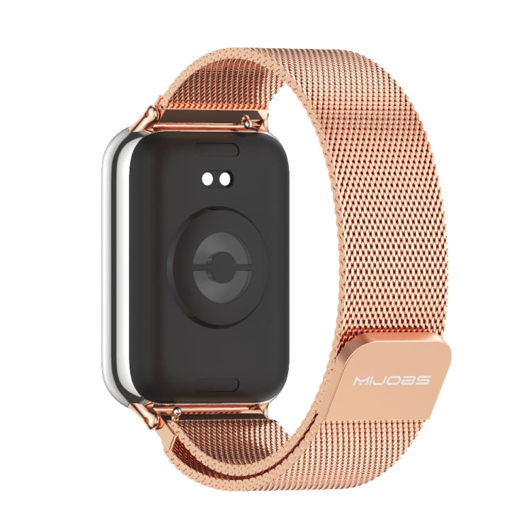 For Xiaomi Smart Band 9 Pro / 8 Pro Mijobs Milan Magnetic Stainless Steel Watch Band(Rose Gold) - Watch Bands by MIJOBS | Online Shopping UK | buy2fix