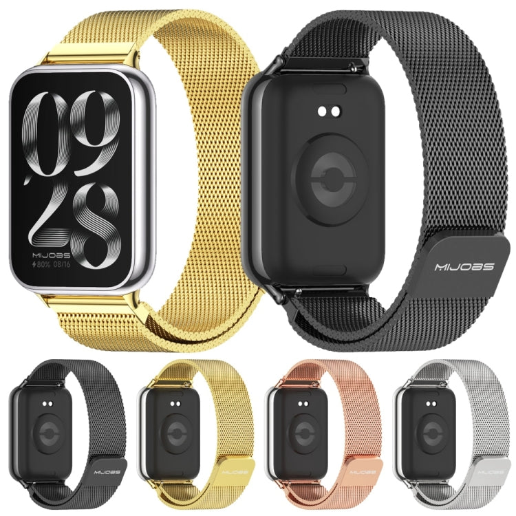 For Xiaomi Smart Band 9 Pro / 8 Pro Mijobs Milan Magnetic Stainless Steel Watch Band(Gold) - Watch Bands by MIJOBS | Online Shopping UK | buy2fix