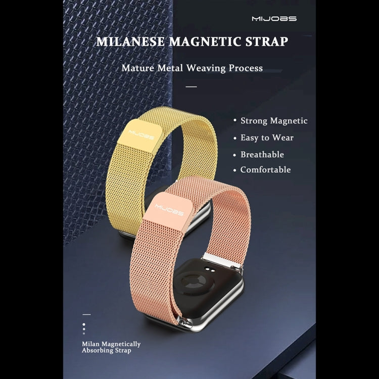 For Xiaomi Smart Band 9 Pro / 8 Pro Mijobs Milan Magnetic Stainless Steel Watch Band(Rose Gold) - Watch Bands by MIJOBS | Online Shopping UK | buy2fix
