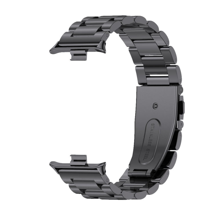 For Xiaomi Smart Band 9 Pro / 8 Pro Mijobs Three Beads Stainless Steel Watch Band(Black) - Watch Bands by MIJOBS | Online Shopping UK | buy2fix