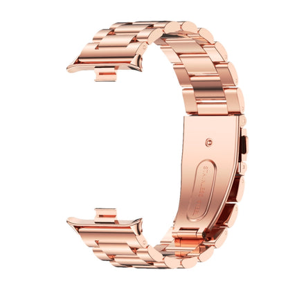 For Xiaomi Smart Band 9 Pro / 8 Pro Mijobs Three Beads Stainless Steel Watch Band(Rose Gold) - Watch Bands by MIJOBS | Online Shopping UK | buy2fix