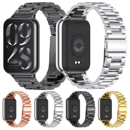 For Xiaomi Smart Band 9 Pro / 8 Pro Mijobs Three Beads Stainless Steel Watch Band(Gold) - Watch Bands by MIJOBS | Online Shopping UK | buy2fix
