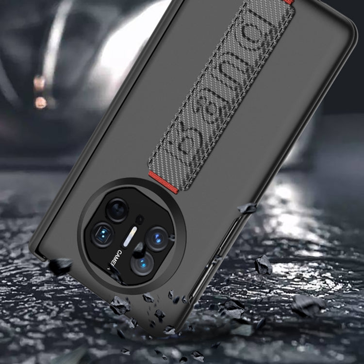 For Huawei Mate X5 GKK Wristband Integrated Privacy Film Magnetic Hinge Phone Case(Black) - Huawei Cases by GKK | Online Shopping UK | buy2fix