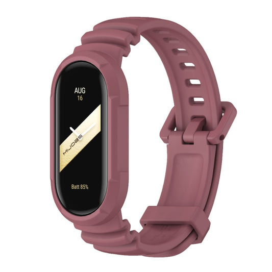 For Xiaomi Mi Band 8 MIJOBS GS Unibody Solid Color Sports Watch Band(Wine Red) - Watch Bands by MIJOBS | Online Shopping UK | buy2fix