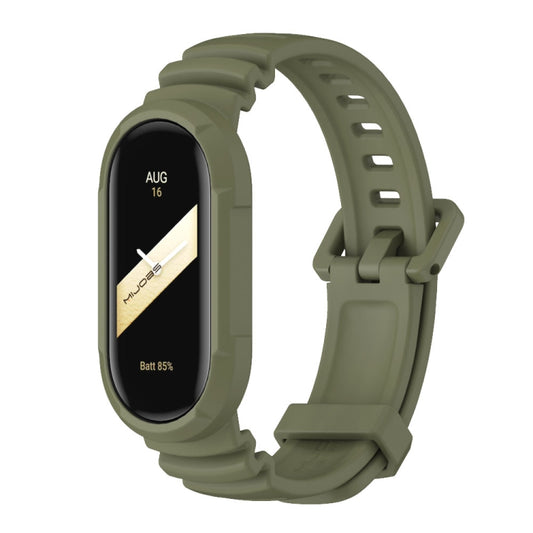 For Xiaomi Mi Band 8 MIJOBS GS Unibody Solid Color Sports Watch Band(Army Green) - Watch Bands by MIJOBS | Online Shopping UK | buy2fix