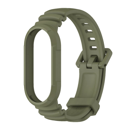 For Xiaomi Mi Band 8 MIJOBS GS Unibody Solid Color Sports Watch Band(Army Green) - Watch Bands by MIJOBS | Online Shopping UK | buy2fix