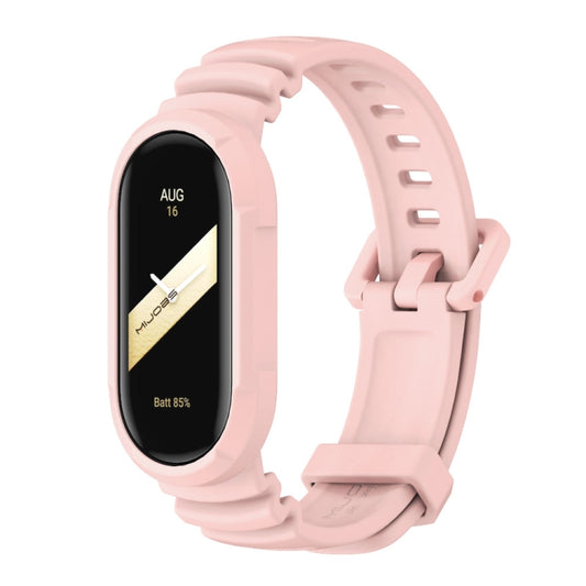 For Xiaomi Mi Band 8 MIJOBS GS Unibody Solid Color Sports Watch Band(Pink) - Watch Bands by MIJOBS | Online Shopping UK | buy2fix