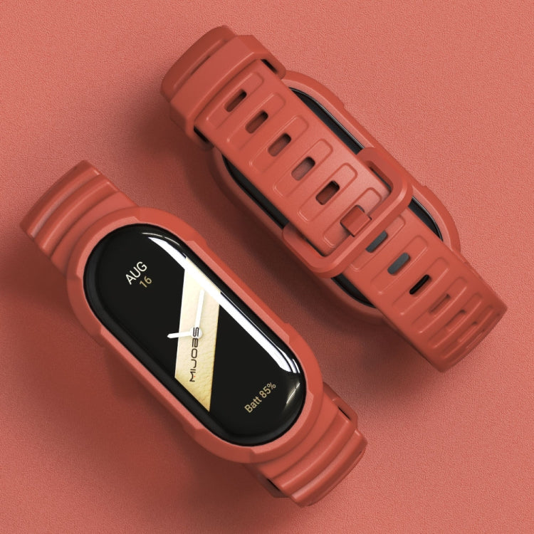 For Xiaomi Mi Band 8 MIJOBS GS Unibody Solid Color Sports Watch Band(Orange) - Watch Bands by MIJOBS | Online Shopping UK | buy2fix