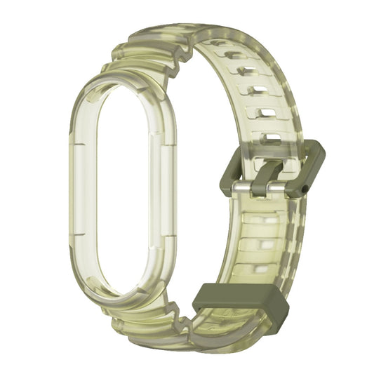 For Xiaomi Mi Band 8 MIJOBS GS Unibody Clear Color Sports Watch Band(Army Green) - Watch Bands by MIJOBS | Online Shopping UK | buy2fix