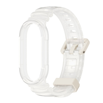 For Xiaomi Mi Band 8 MIJOBS GS Unibody Clear Color Sports Watch Band(White) - Watch Bands by MIJOBS | Online Shopping UK | buy2fix