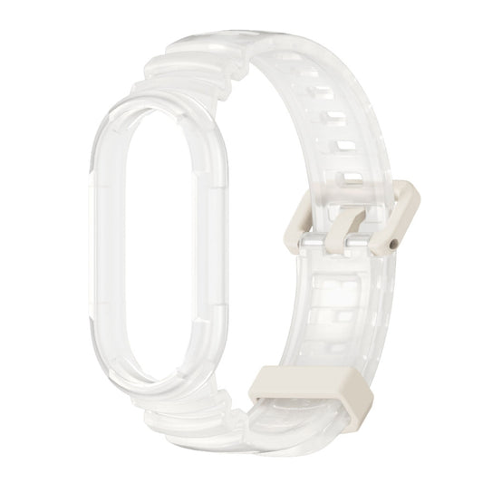 For Xiaomi Mi Band 8 MIJOBS GS Unibody Clear Color Sports Watch Band(White) - Watch Bands by MIJOBS | Online Shopping UK | buy2fix