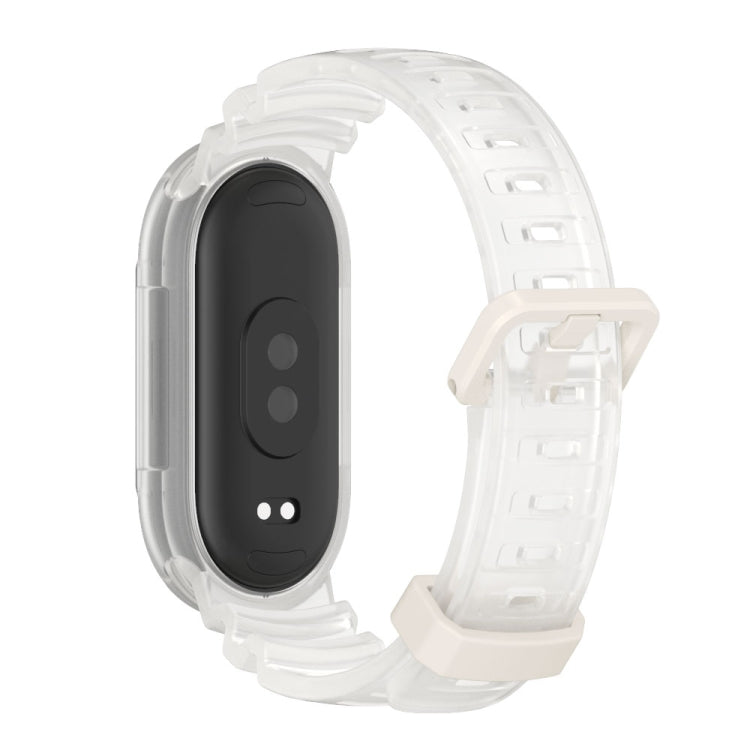 For Xiaomi Mi Band 8 MIJOBS GS Unibody Clear Color Sports Watch Band(White) - Watch Bands by MIJOBS | Online Shopping UK | buy2fix
