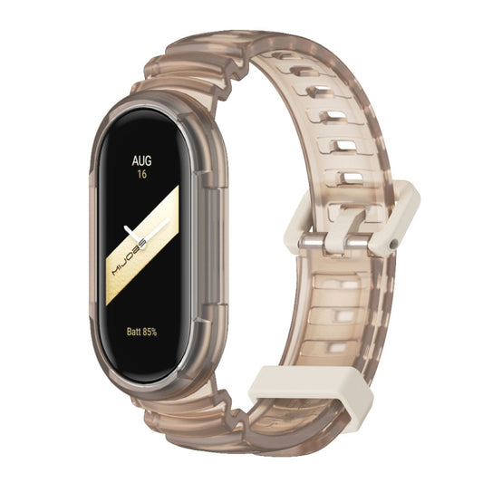 For Xiaomi Mi Band 8 MIJOBS GS Unibody Clear Color Sports Watch Band(Coffee) - Watch Bands by MIJOBS | Online Shopping UK | buy2fix