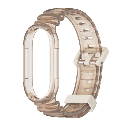 For Xiaomi Mi Band 8 MIJOBS GS Unibody Clear Color Sports Watch Band(Coffee) - Watch Bands by MIJOBS | Online Shopping UK | buy2fix