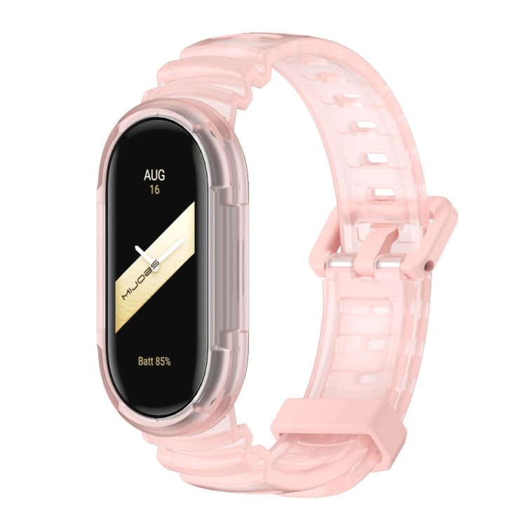 For Xiaomi Mi Band 8 MIJOBS GS Unibody Clear Color Sports Watch Band(Pink) - Watch Bands by MIJOBS | Online Shopping UK | buy2fix