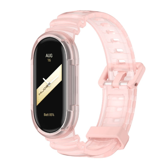 For Xiaomi Mi Band 8 MIJOBS GS Unibody Clear Color Sports Watch Band(Pink) - Watch Bands by MIJOBS | Online Shopping UK | buy2fix