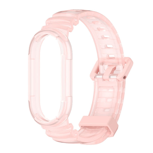 For Xiaomi Mi Band 8 MIJOBS GS Unibody Clear Color Sports Watch Band(Pink) - Watch Bands by MIJOBS | Online Shopping UK | buy2fix