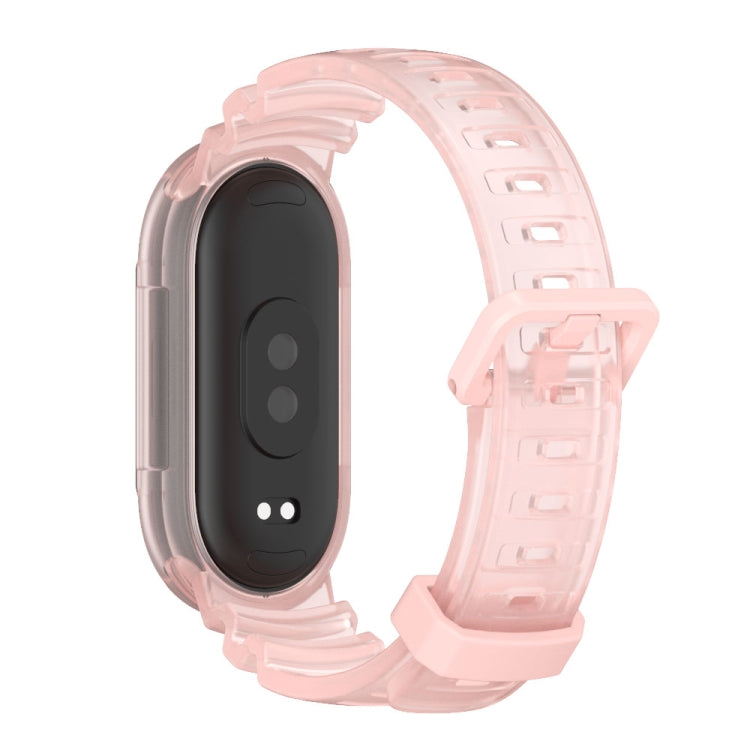 For Xiaomi Mi Band 8 MIJOBS GS Unibody Clear Color Sports Watch Band(Pink) - Watch Bands by MIJOBS | Online Shopping UK | buy2fix