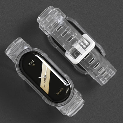 For Xiaomi Mi Band 8 MIJOBS GS Unibody Clear Color Sports Watch Band(White) - Watch Bands by MIJOBS | Online Shopping UK | buy2fix