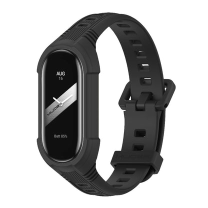 For Xiaomi Mi Band 8 MIJOBS Unibody Two Color Silicone Watch Band(Black) - Watch Bands by MIJOBS | Online Shopping UK | buy2fix