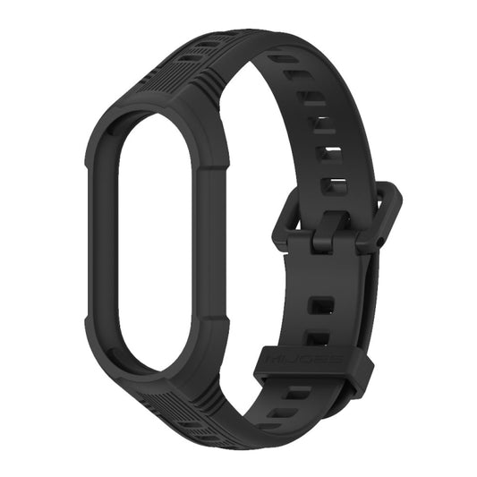 For Xiaomi Mi Band 8 MIJOBS Unibody Two Color Silicone Watch Band(Black) - Watch Bands by MIJOBS | Online Shopping UK | buy2fix