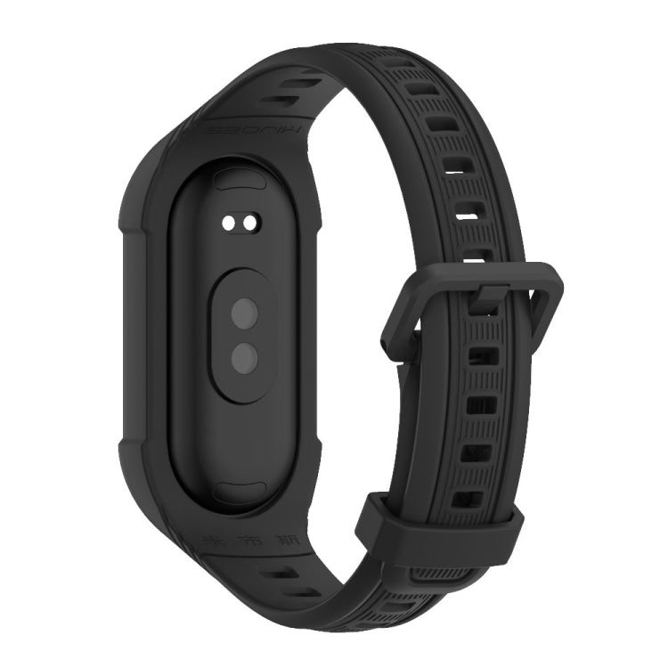 For Xiaomi Mi Band 8 MIJOBS Unibody Two Color Silicone Watch Band(Black) - Watch Bands by MIJOBS | Online Shopping UK | buy2fix