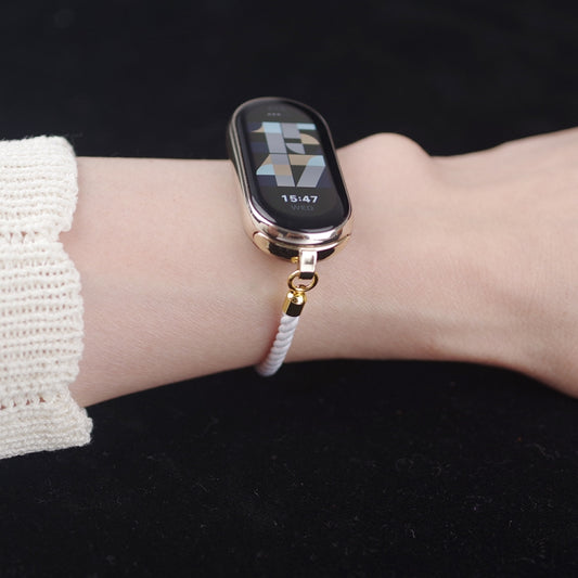 For Xiaomi Smart Band 10 / 9 / 8 Mibbs Milan Cord Bracelet Watch Band(White) - Watch Bands by MIJOBS | Online Shopping UK | buy2fix