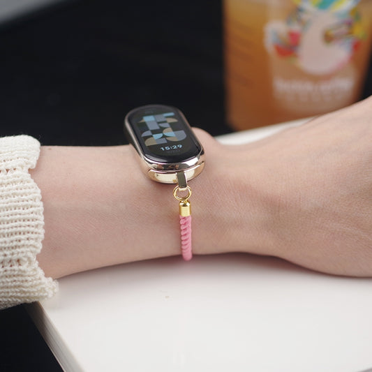 For Xiaomi Smart Band 10 / 9 / 8 Mibbs Milan Cord Bracelet Watch Band(Pink) - Watch Bands by MIJOBS | Online Shopping UK | buy2fix
