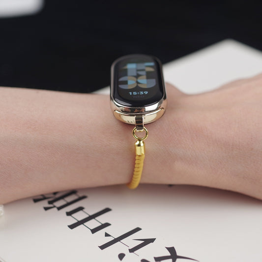 For Xiaomi Smart Band 10 / 9 / 8 Mibbs Milan Cord Bracelet Watch Band(Yellow) - Watch Bands by MIJOBS | Online Shopping UK | buy2fix
