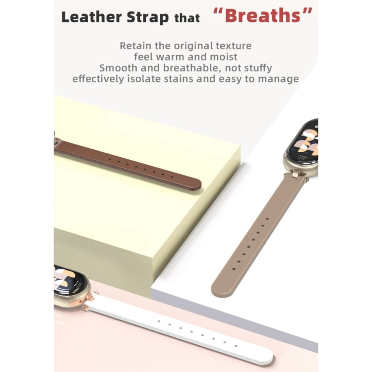 For Xiaomi Smart Band 10 / 9 / 8 Mijobs First Layer Cowhide Watch Band(Black) - Watch Bands by MIJOBS | Online Shopping UK | buy2fix