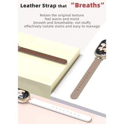For Xiaomi Smart Band 10 / 9 / 8 Mijobs First Layer Cowhide Watch Band(Black) - Watch Bands by MIJOBS | Online Shopping UK | buy2fix