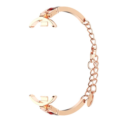 For Xiaomi Smart Band 10 / 9 / 8 Mijobs Ruyi Beauty Bracelet Watch Band(Rose Gold Red) - Watch Bands by MIJOBS | Online Shopping UK | buy2fix