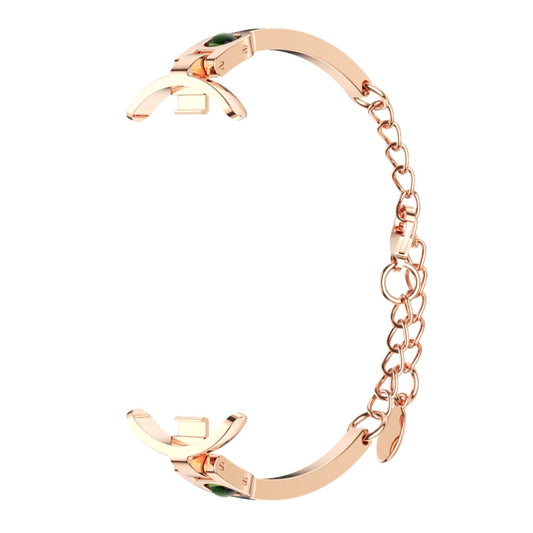 For Xiaomi Smart Band 10 / 9 / 8 Mijobs Ruyi Beauty Bracelet Watch Band(Rose Gold Green) - Watch Bands by MIJOBS | Online Shopping UK | buy2fix