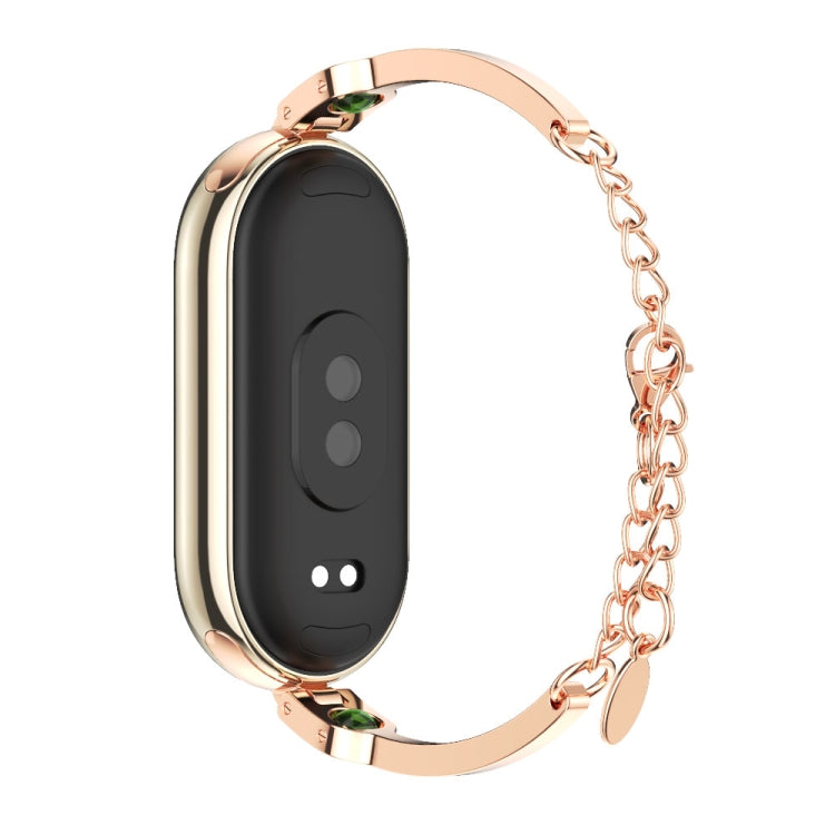 For Xiaomi Smart Band 10 / 9 / 8 Mijobs Ruyi Beauty Bracelet Watch Band(Rose Gold Green) - Watch Bands by MIJOBS | Online Shopping UK | buy2fix
