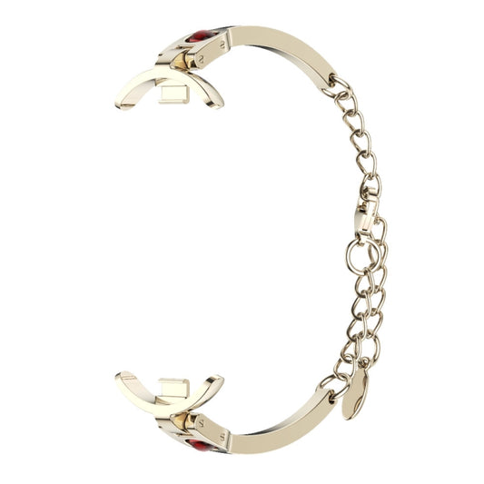 For Xiaomi Smart Band 10 / 9 / 8 Mijobs Ruyi Beauty Bracelet Watch Band(Light Gold Red) - Watch Bands by MIJOBS | Online Shopping UK | buy2fix