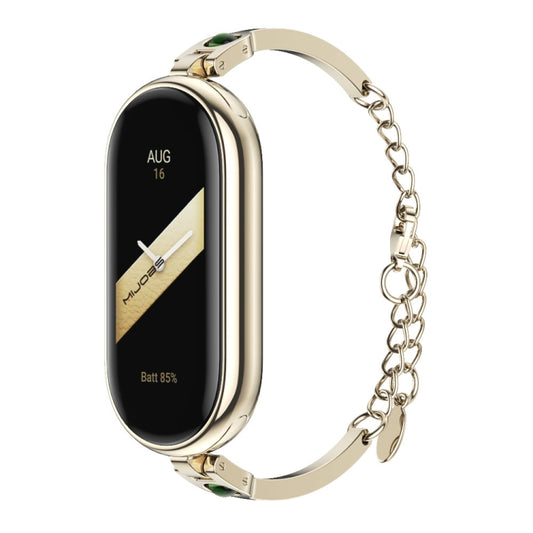 For Xiaomi Smart Band 10 / 9 / 8 Mijobs Ruyi Beauty Bracelet Watch Band(Light Gold Green) - Watch Bands by MIJOBS | Online Shopping UK | buy2fix