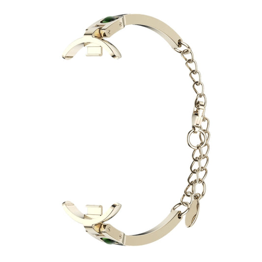 For Xiaomi Smart Band 10 / 9 / 8 Mijobs Ruyi Beauty Bracelet Watch Band(Light Gold Green) - Watch Bands by MIJOBS | Online Shopping UK | buy2fix