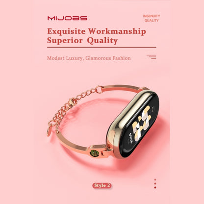 For Xiaomi Smart Band 10 / 9 / 8 Mijobs Ruyi Beauty Bracelet Watch Band(Light Gold Red) - Watch Bands by MIJOBS | Online Shopping UK | buy2fix
