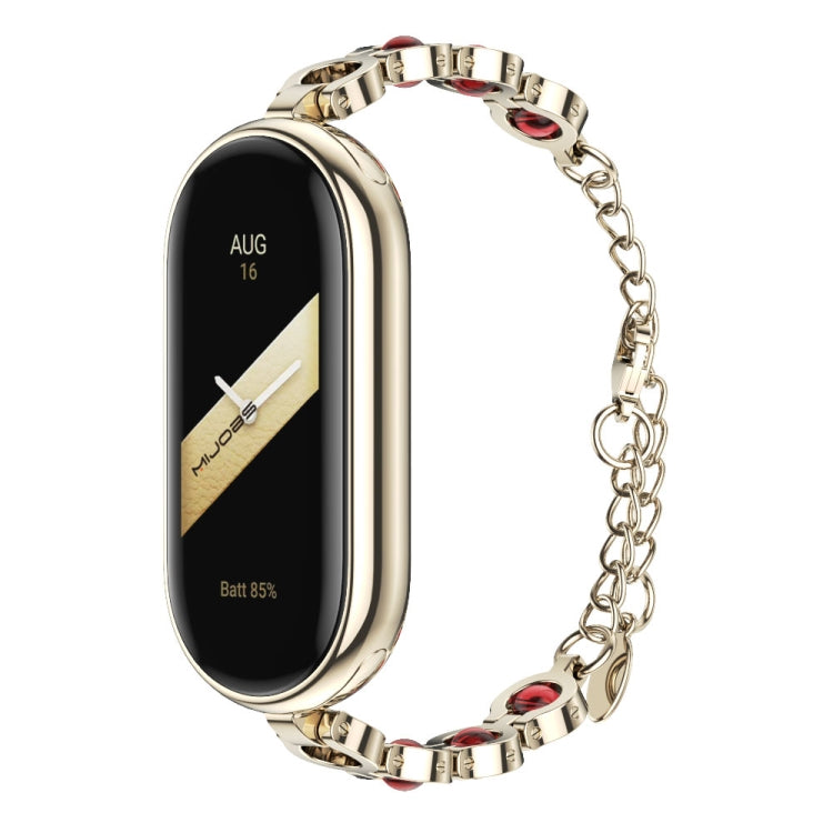 For Xiaomi Smart Band 10 / 9 / 8 Mijobs Mermaid Beauty Bracelet Watch Band(Light Gold Red) - Watch Bands by MIJOBS | Online Shopping UK | buy2fix