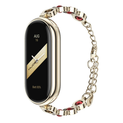 For Xiaomi Smart Band 10 / 9 / 8 Mijobs Mermaid Beauty Bracelet Watch Band(Light Gold Red) - Watch Bands by MIJOBS | Online Shopping UK | buy2fix
