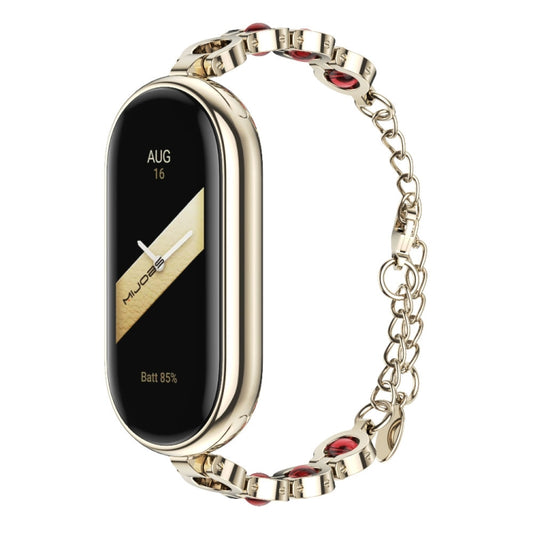 For Xiaomi Smart Band 10 / 9 / 8 Mijobs Mermaid Beauty Bracelet Watch Band(Light Gold Red) - Watch Bands by MIJOBS | Online Shopping UK | buy2fix
