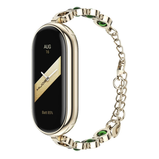 For Xiaomi Smart Band 10 / 9 / 8 Mijobs Mermaid Beauty Bracelet Watch Band(Light Gold Green) - Watch Bands by MIJOBS | Online Shopping UK | buy2fix